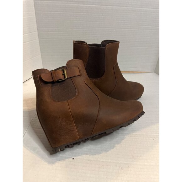 Merrell Womens Brown Leather Chelsea Ankle Boots 8 hidden wedge heel. - Picture 7 of 9